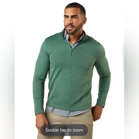 Rhône Green 1/4 Zip Commuter Knit Pullover M - Picture 1 of 6